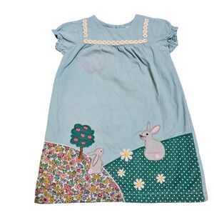 Mini Boden Bunny Dress 3-4 **stain**